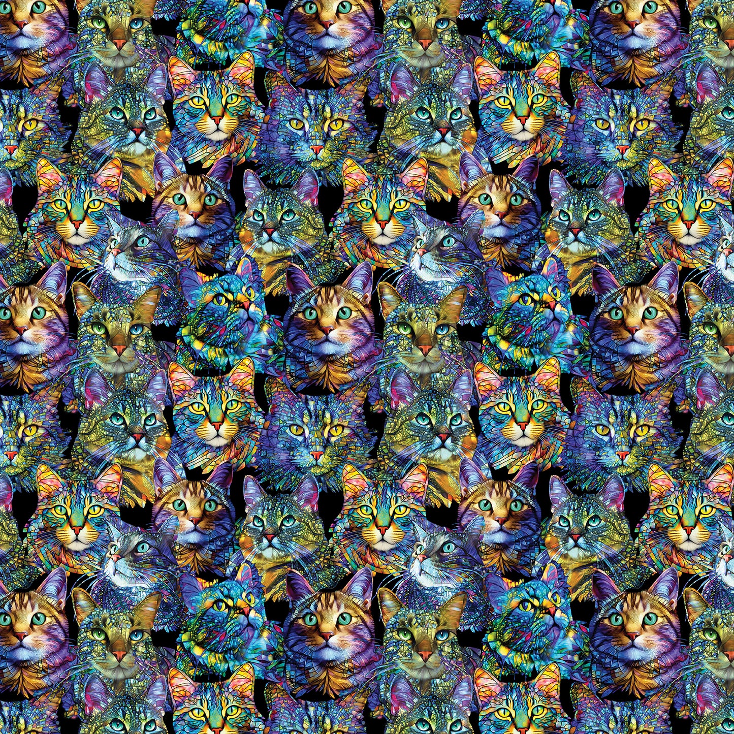 Benartex Cat Artistry Portraits Multi 16734-99