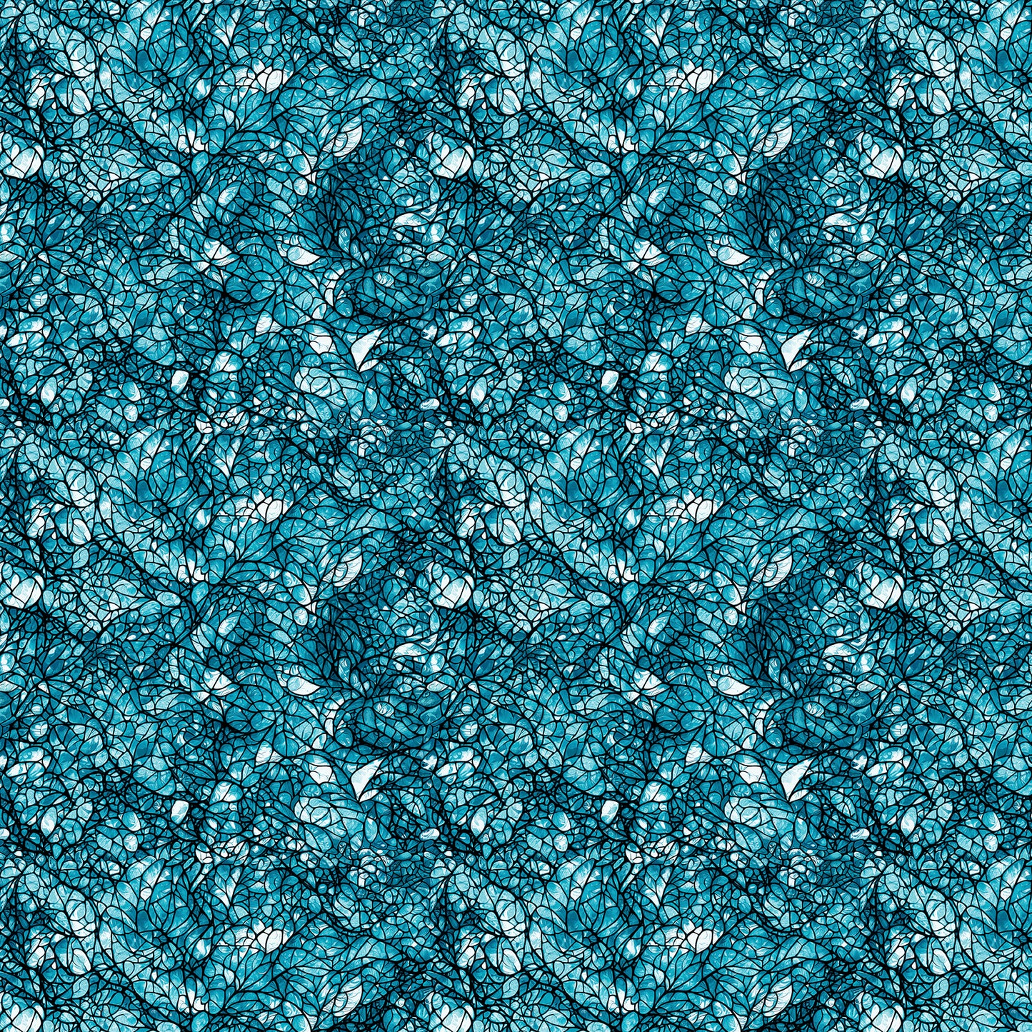 Benartex Cat Artistry Glassine Turquoise 16736-84