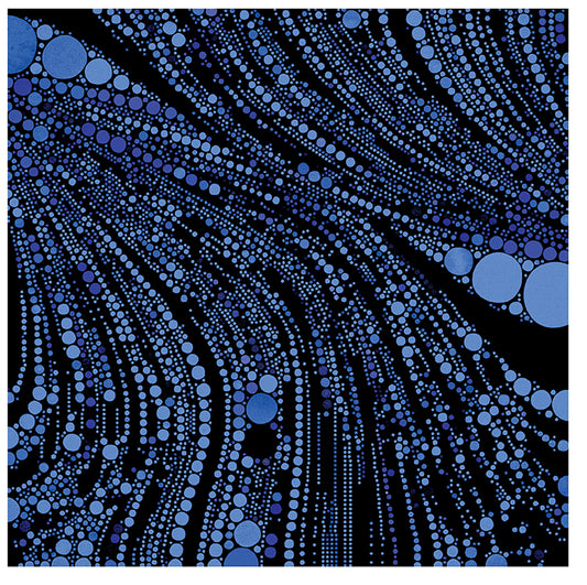 Benartex Cat Artistry Circled Swirl  Blue 16737-55