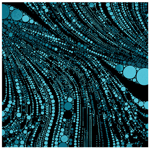 Benartex Cat Artistry Circled Swirl Turquoise 16737-84