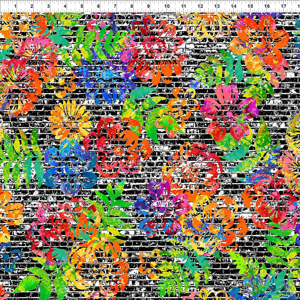 In The Beginning Urban Jungle II 2UJB-1 Brick Floral Multi
