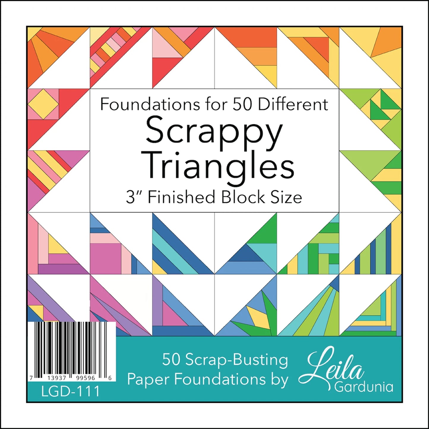 3 Inch Scrappy Triangles Foundation Paper by Leila Gardunia Design LGD-111