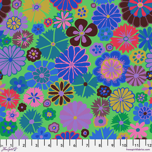 Free Spirit Fabrics Kaffe Fassett Folk Flower GP204 Blue