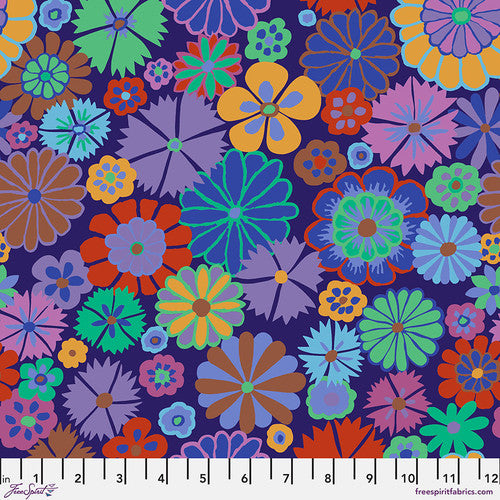 Free Spirit Fabrics Kaffe Fassett Folk Flower PWGP 204-Purple