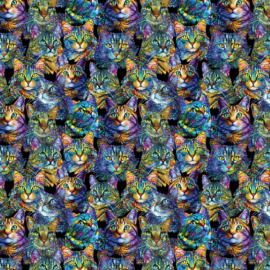 Benartex Cat Artistry Portraits Multi 16734-99