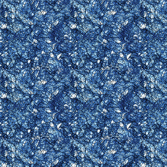 Benartex Cat Artistry Glassine Blue 16736-55