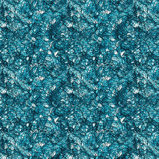 Benartex Cat Artistry Glassine Turquoise 16736-84