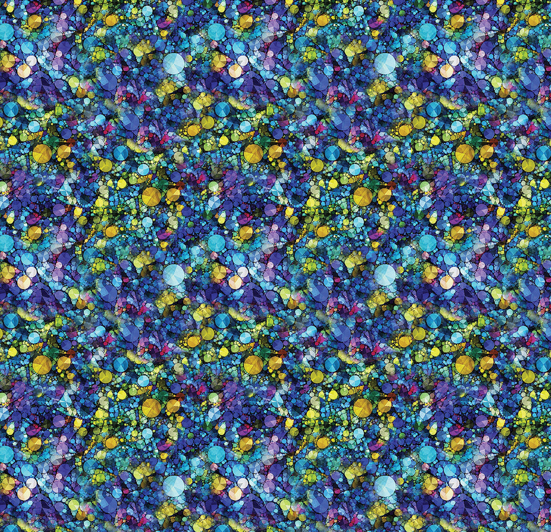 Benartex Cat Artistry Sparkle Blue/Multi 16738-53