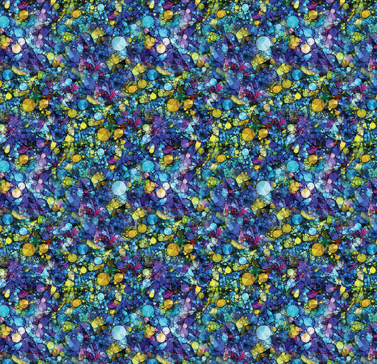 Benartex Cat Artistry Sparkle Blue/Multi 16738-53