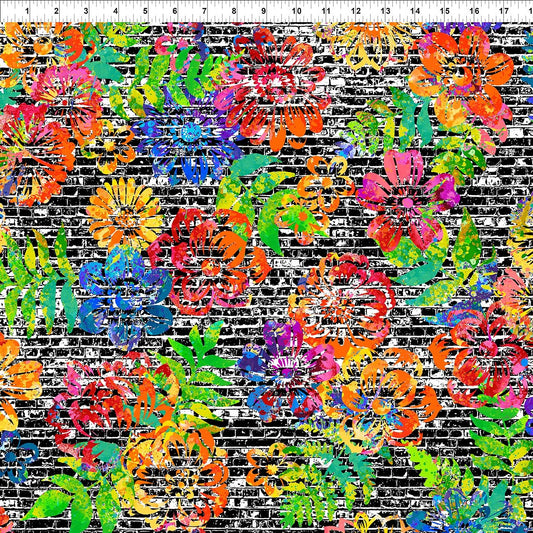 In The Beginning Urban Jungle II  2UJB-1 Brick Floral Multi