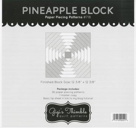 Pineapple Block Paper Piecing GGT718 by Gigi's Thimble BACK IN STOCK