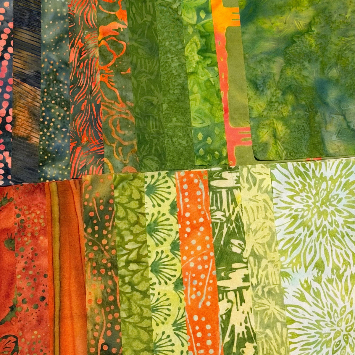 Builder Batik Prints Green with Orange