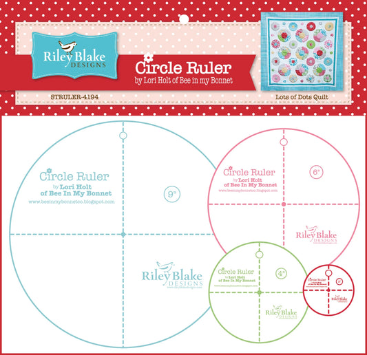 Lori Holt Circle Rulers with 9", 6", 4" and 2"